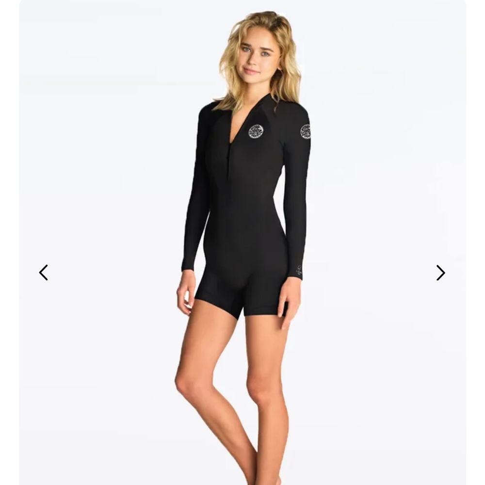 Rip Curl Black Rashguard with Long Sleeves and Neoprene Fabric